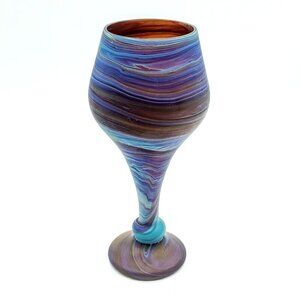 Handmade Phoenician Blown Glass Multicolor Goblet